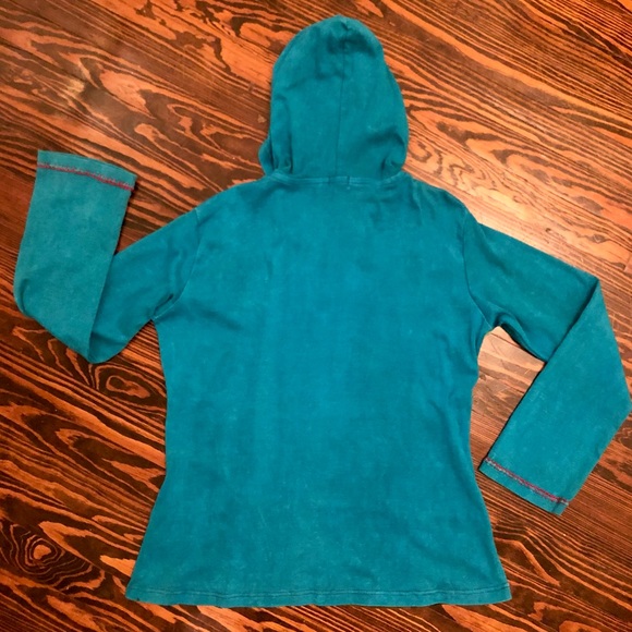 [Rising International] Peace Patchwork Tie-Dyed Quarter-Zip Hoodie - Picture 2 of 10